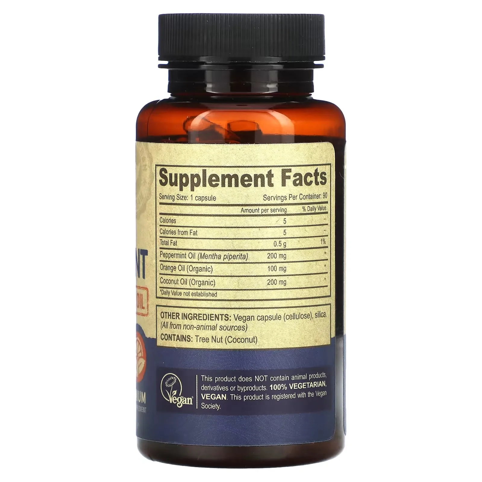 Deva Vegan Peppermint Oil with Orange Oil, 90 Vegan Capsules