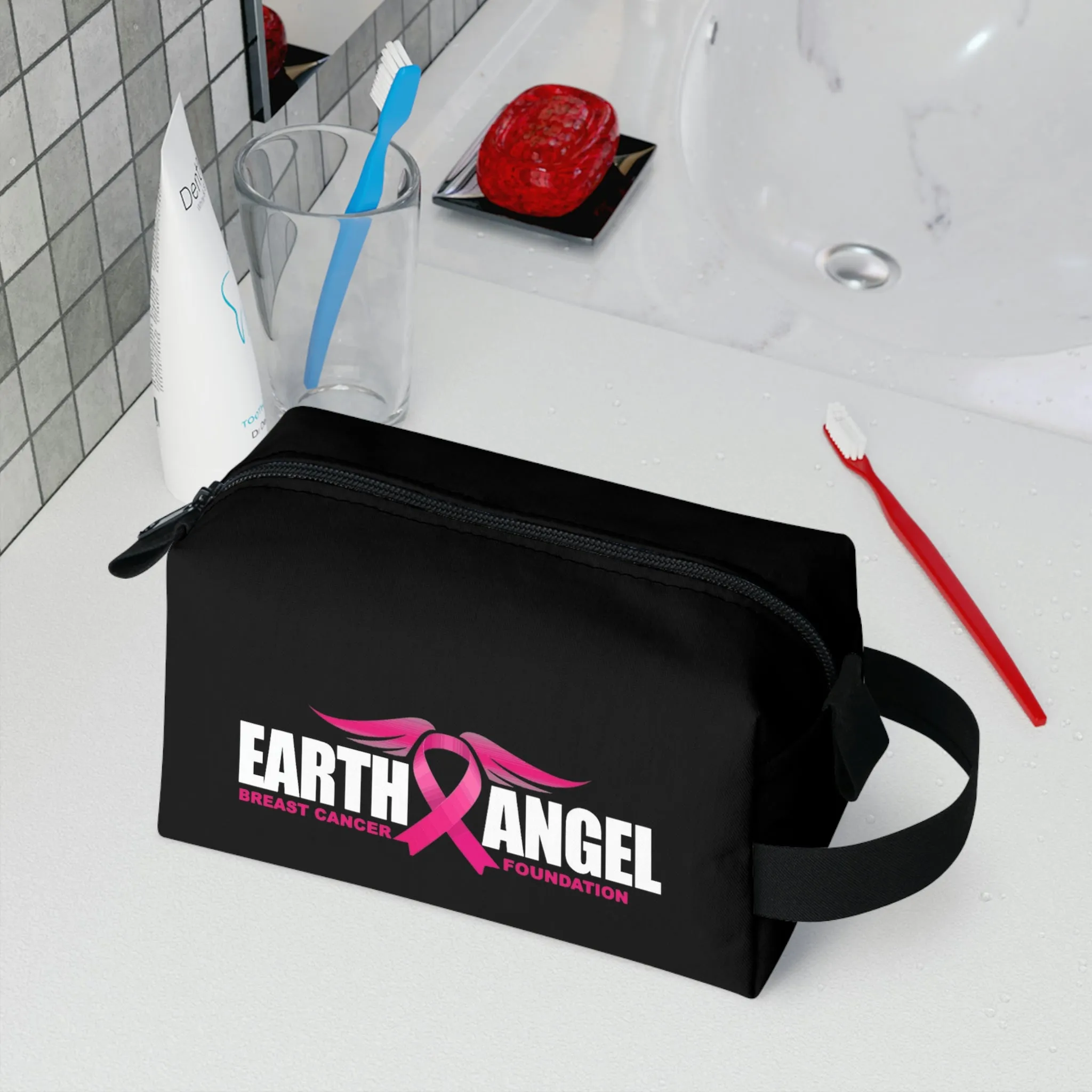 Earth Angel Black Toiletry Bag