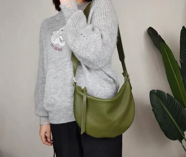 Fashion Women Black Leather Saddle Shoulder Bag Side Bag White Saddle Crossbody Bag Purse For Women