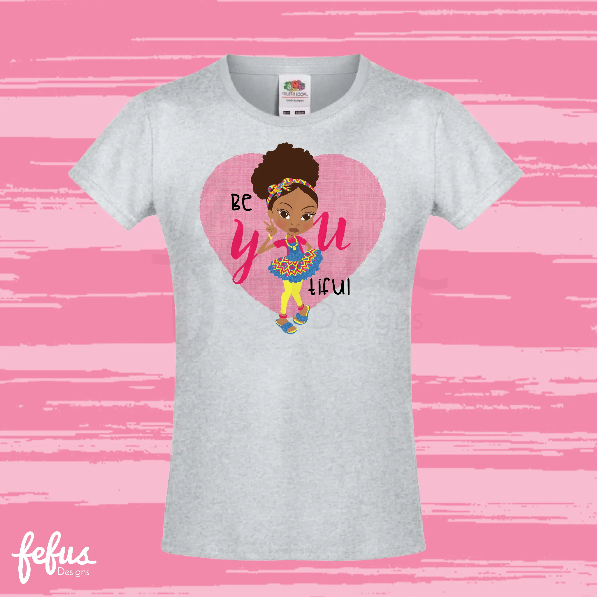 FASHIONISTA PUFF GIRLS TEE | Fefus Designs