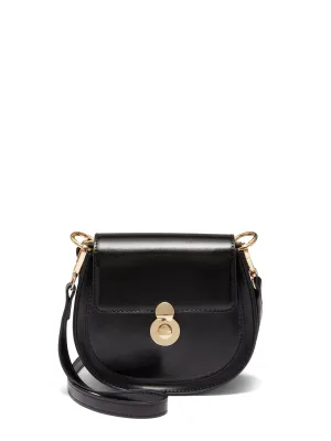 Faux-Leather Saddle Crossbody Bag
