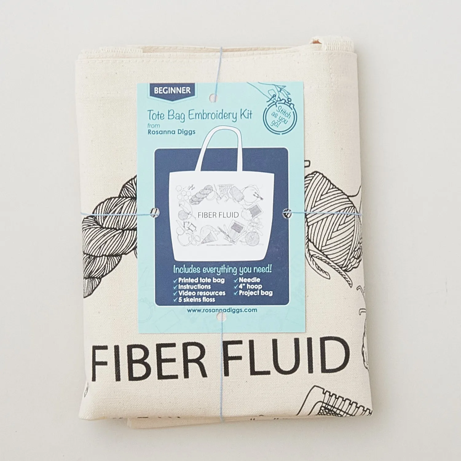 Fiber Fluid Embroidery Tote Kit