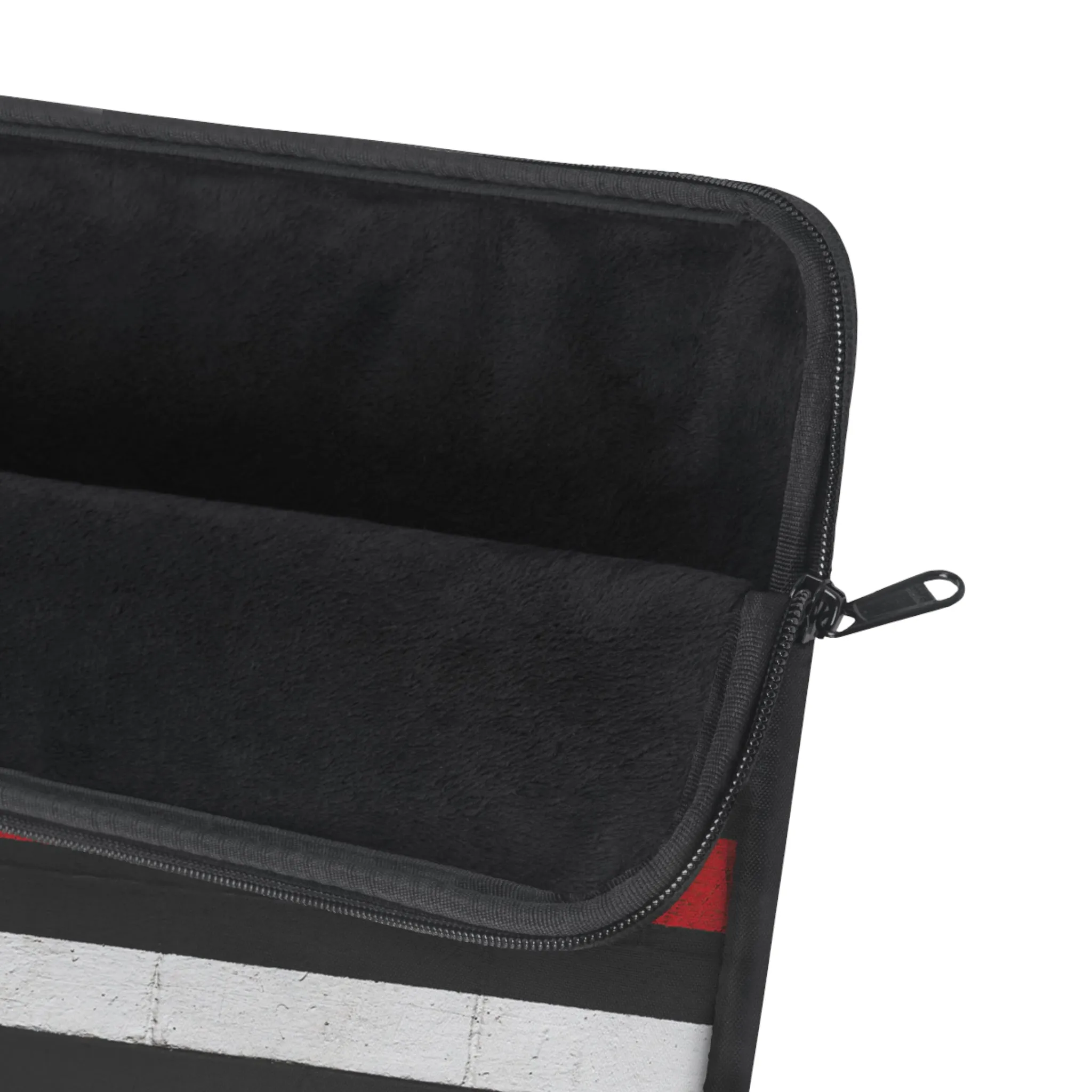 Firefighter Solidarity Support Thin Red Line Black American Flag Laptop or Ipad Protective Sleeve 3 Sizes