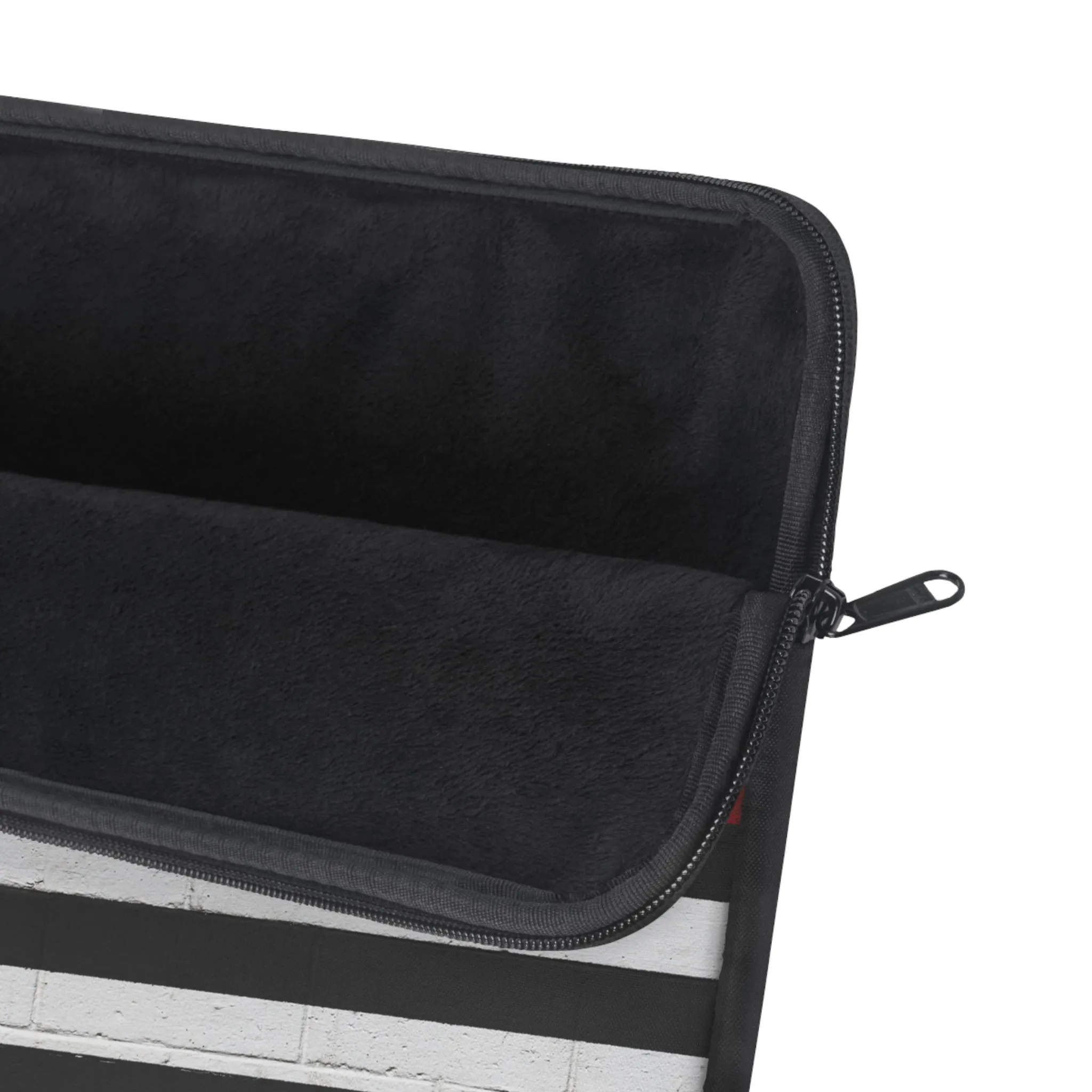 Firefighter Solidarity Support Thin Red Line Black American Flag Laptop or Ipad Protective Sleeve 3 Sizes