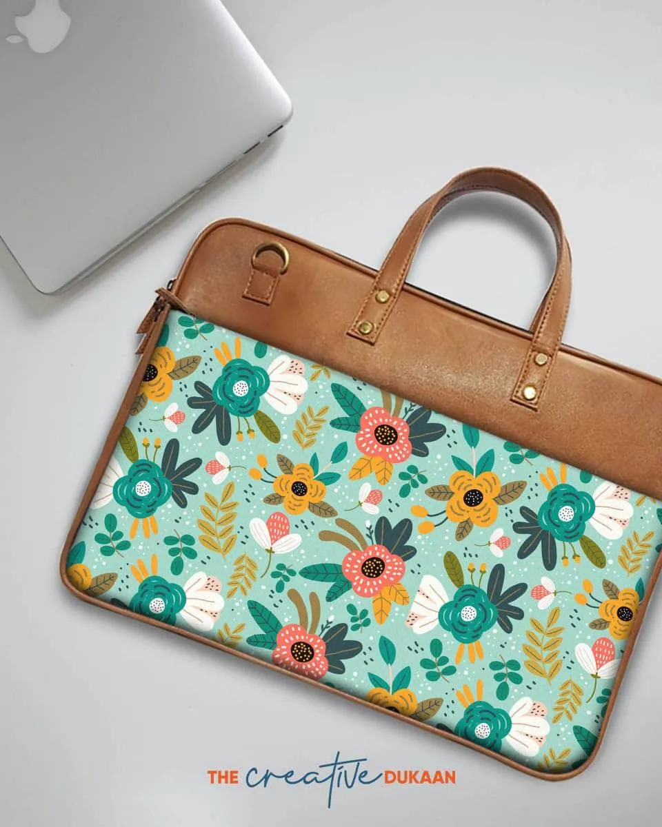 Floral - The Vegan Leather Laptop Bag