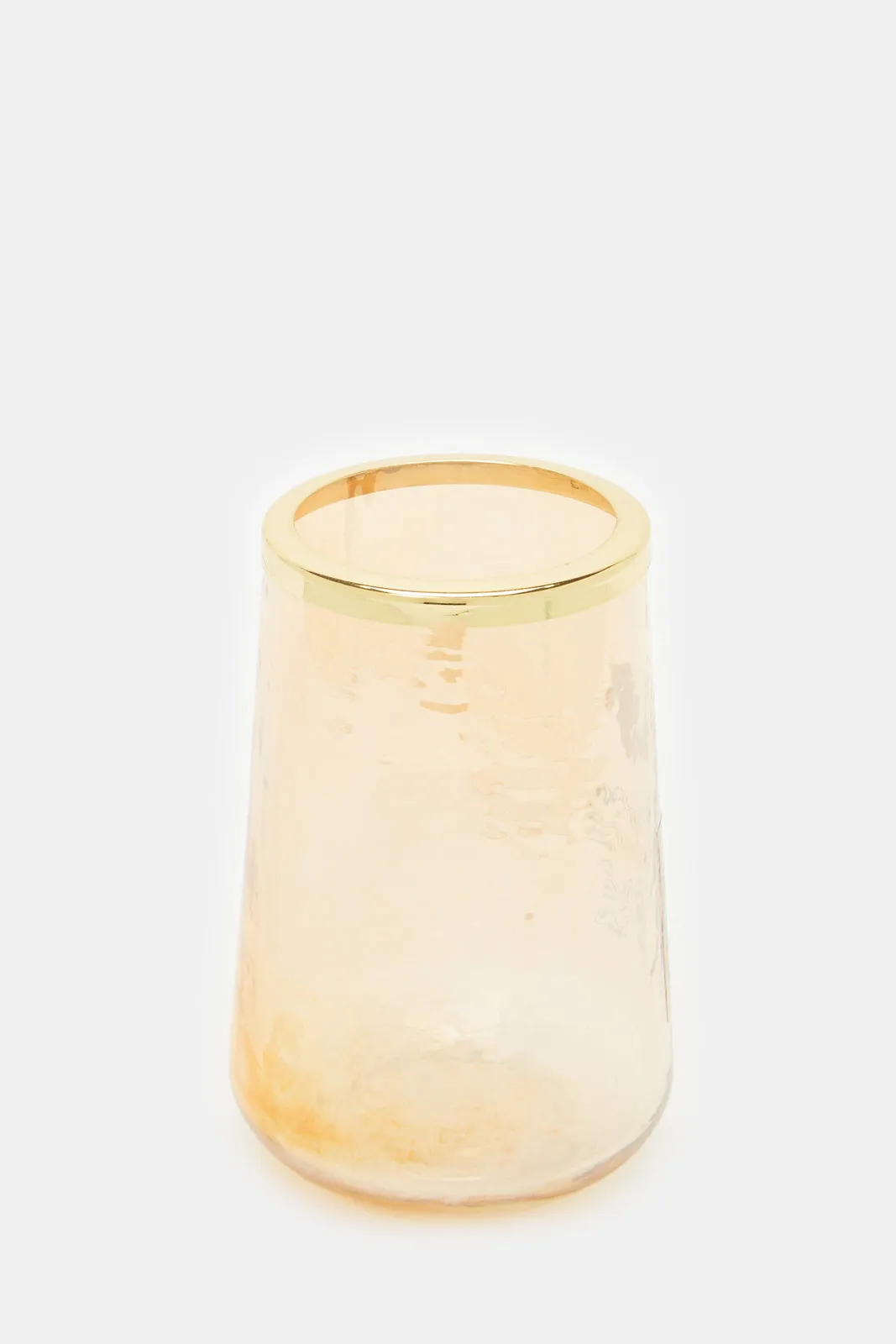 Gold Luster Hammered Glass Tumbler