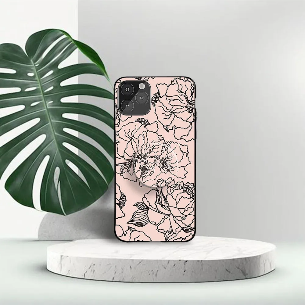 Gripper Case With Black Flowers
