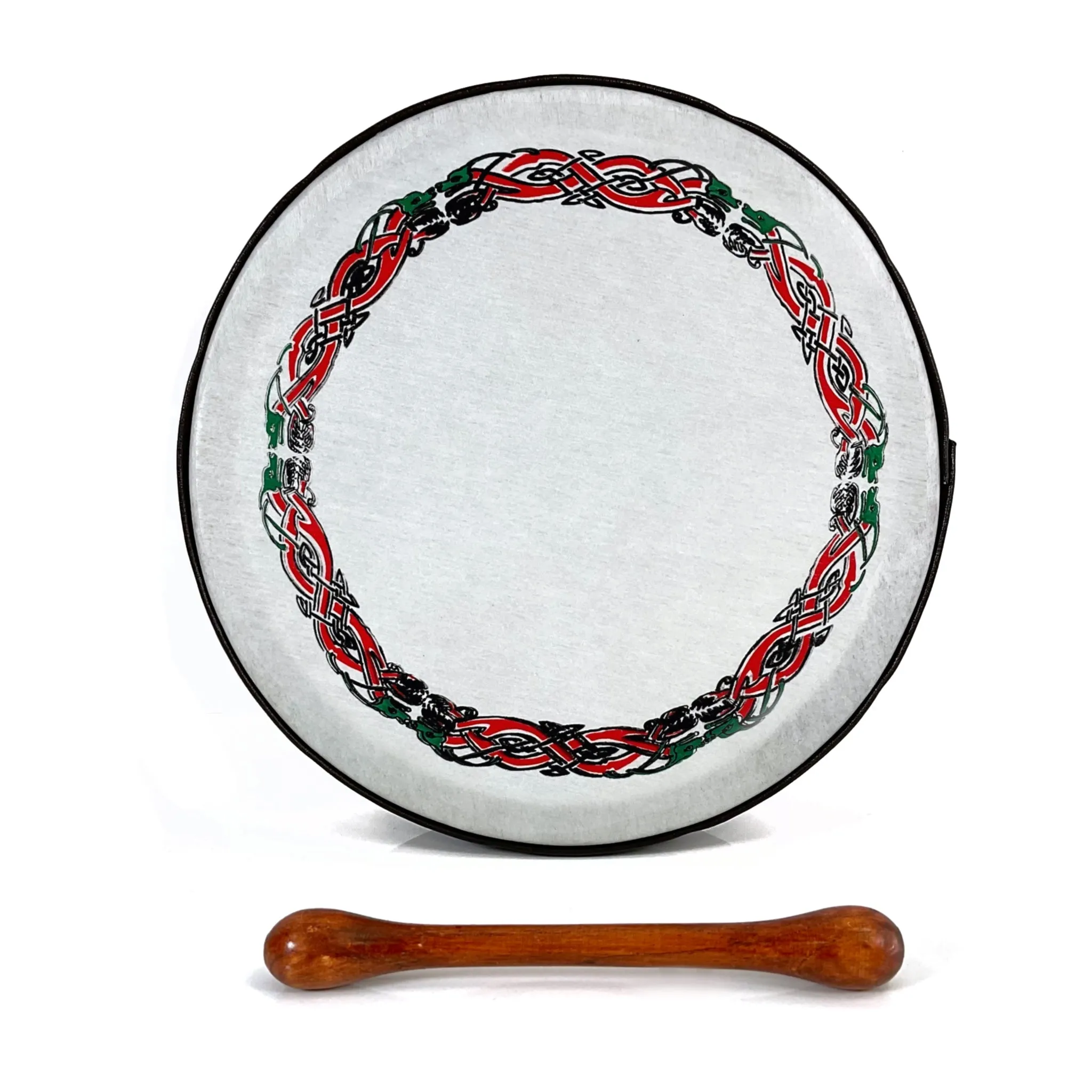 Handmade Dannan 10" Vegan Bodhran Hand Drum - Celtic Beast Knot