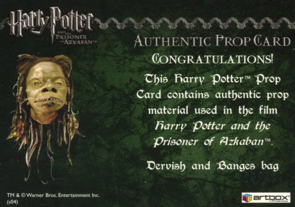 Harry Potter and the Prisoner of Azkaban Zonko's Bag Prop Card HP #110/300