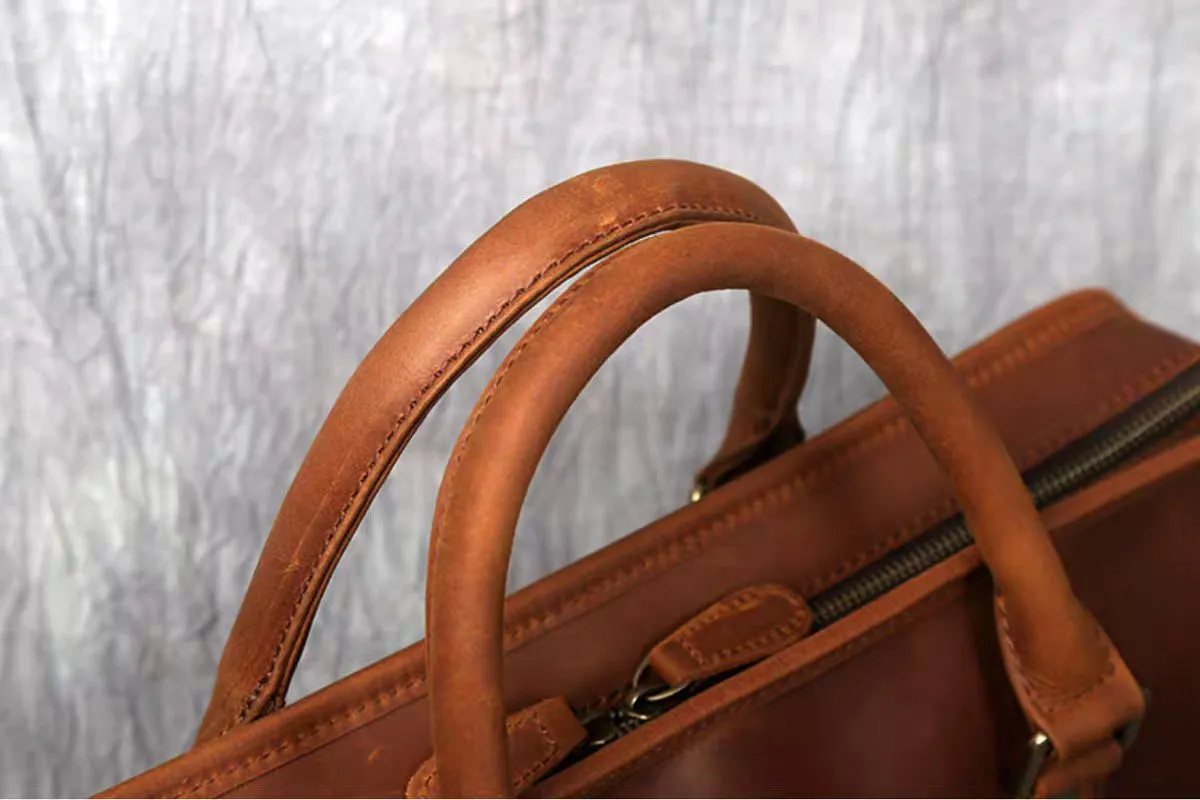 Hemming Leather Laptop Bag Vintage Leather Briefcase