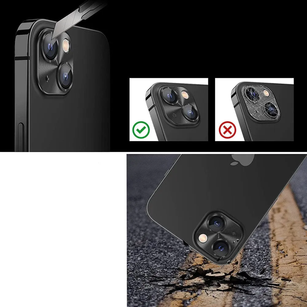 iPhone 15 / iPhone 15 Plus aluminum camera lens protector full protection with bulletproof glass - green