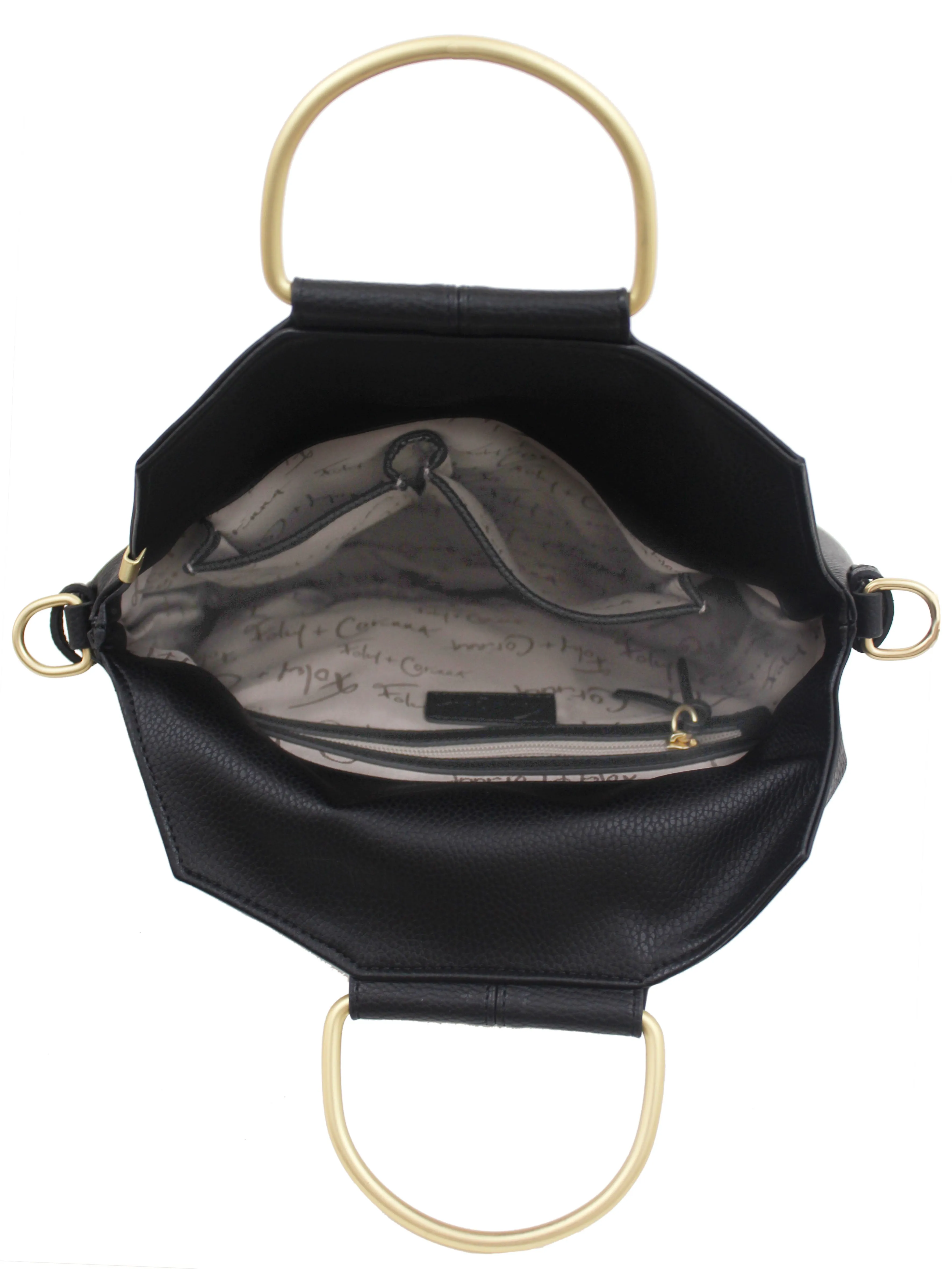 Kayla Foldover Tote in Black