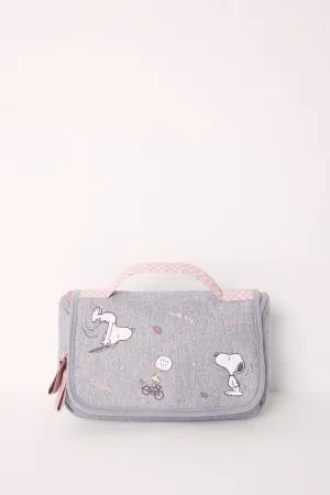 Large grey Snoopy toiletry bag