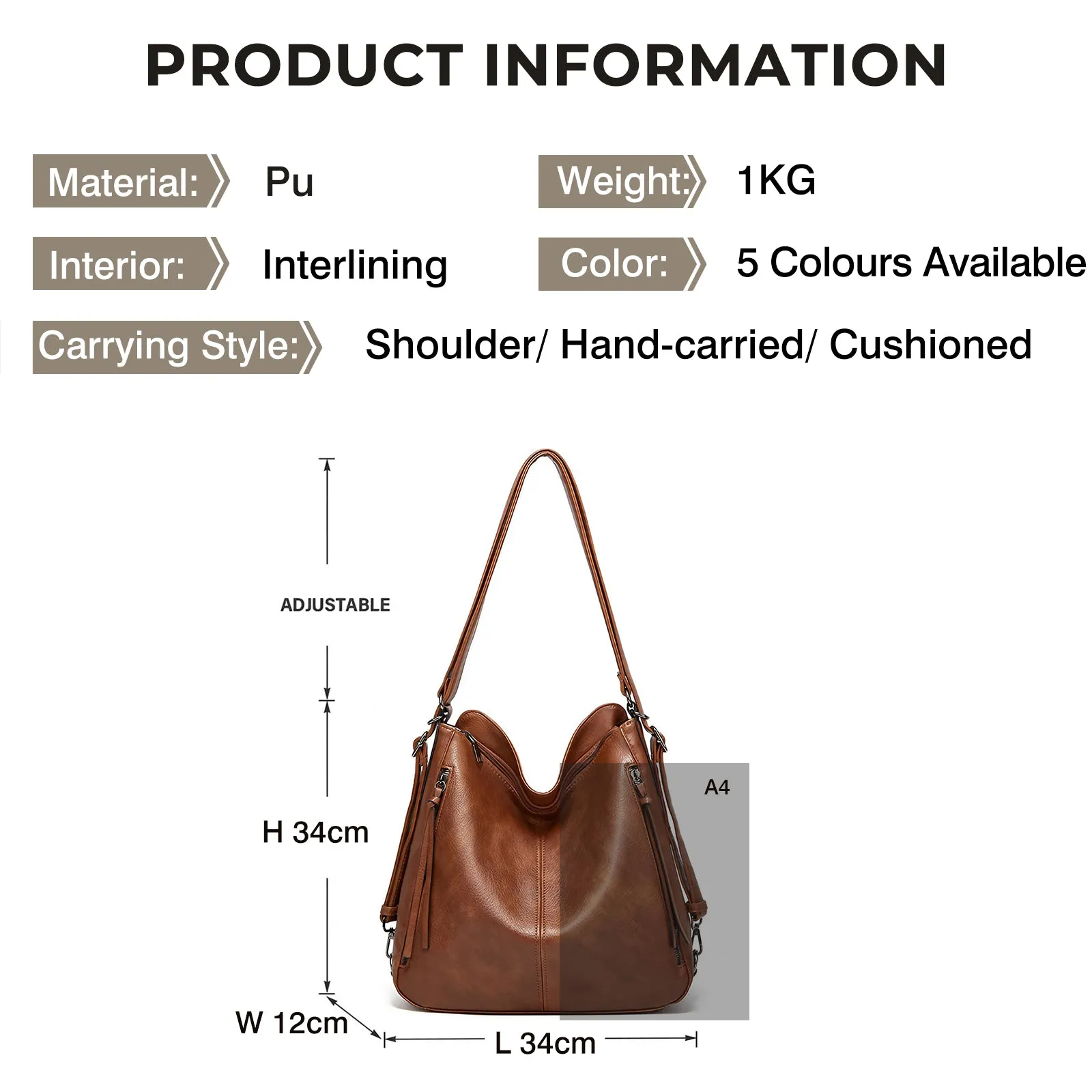 Leather Tote Handbags for Women 3pcs Set