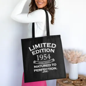 Limited Edition 1954 Tote Bag, Vintage Quality Tote Bag for Birthdays, Cotton Bag for Life, Matured to Perfection Tote Bag