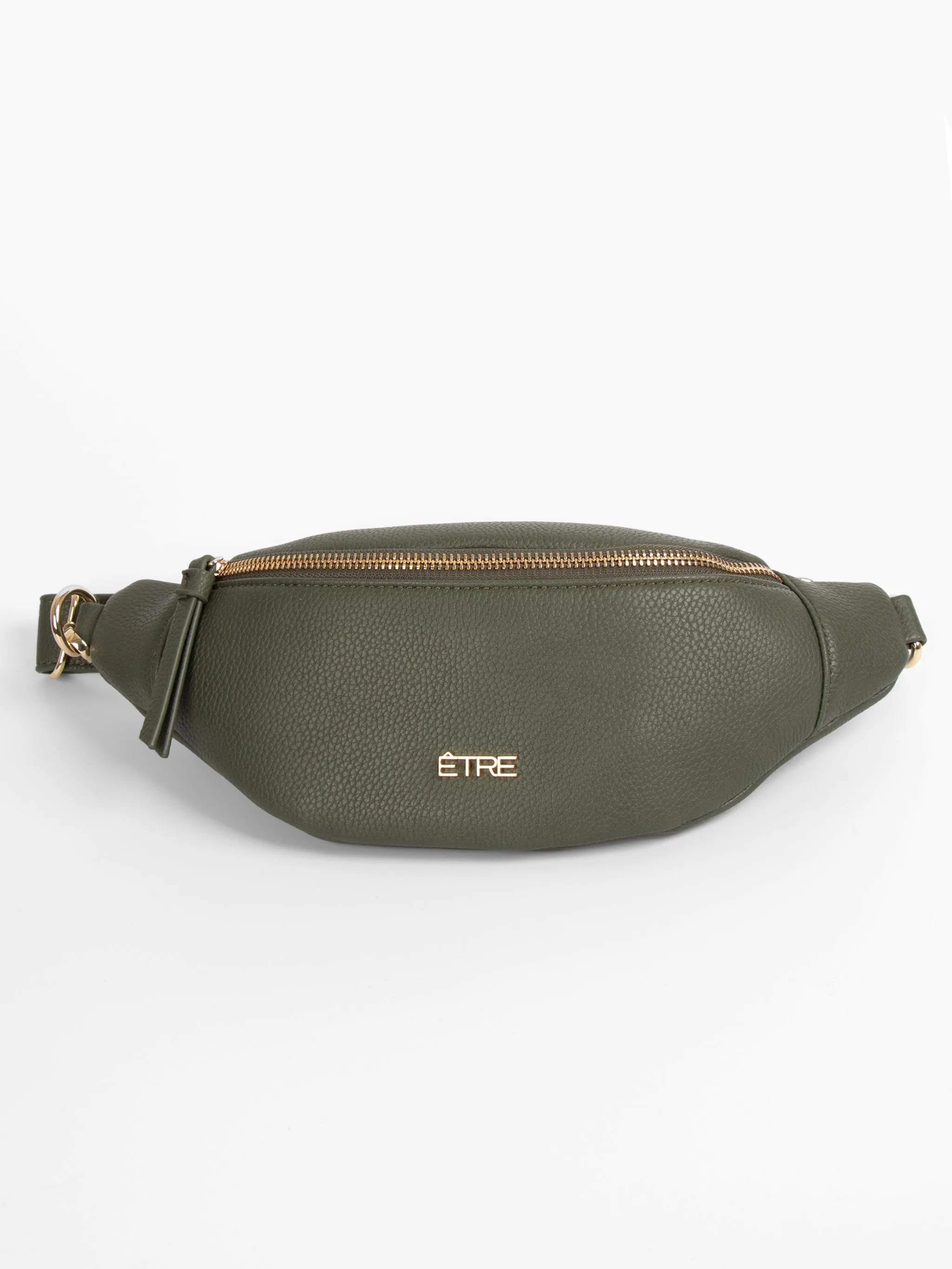 Lola Bum Bag - Khaki, Pebbled Faux Leather