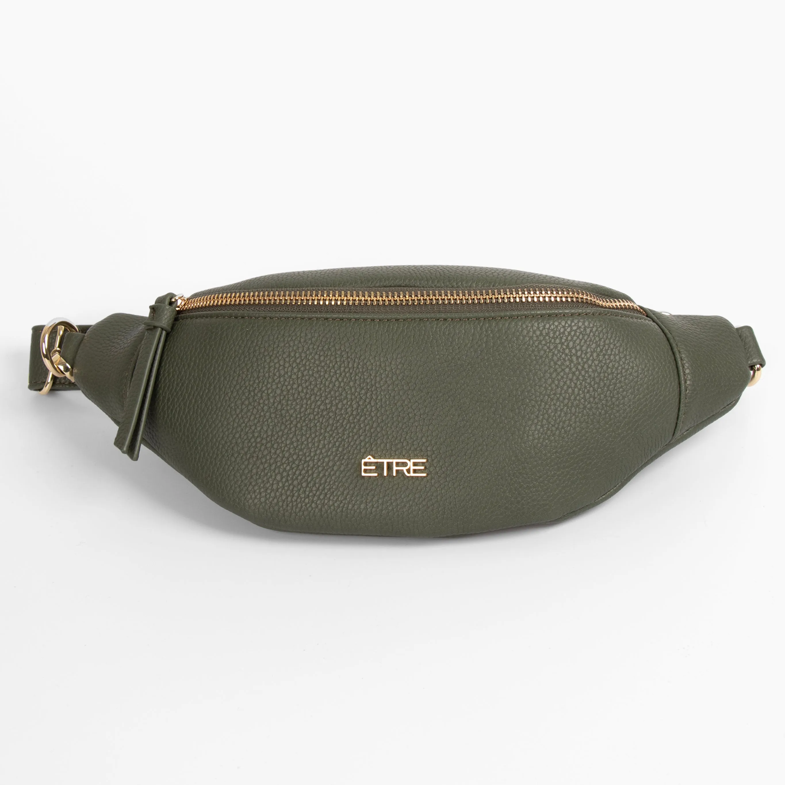 Lola Bum Bag - Khaki, Pebbled Faux Leather