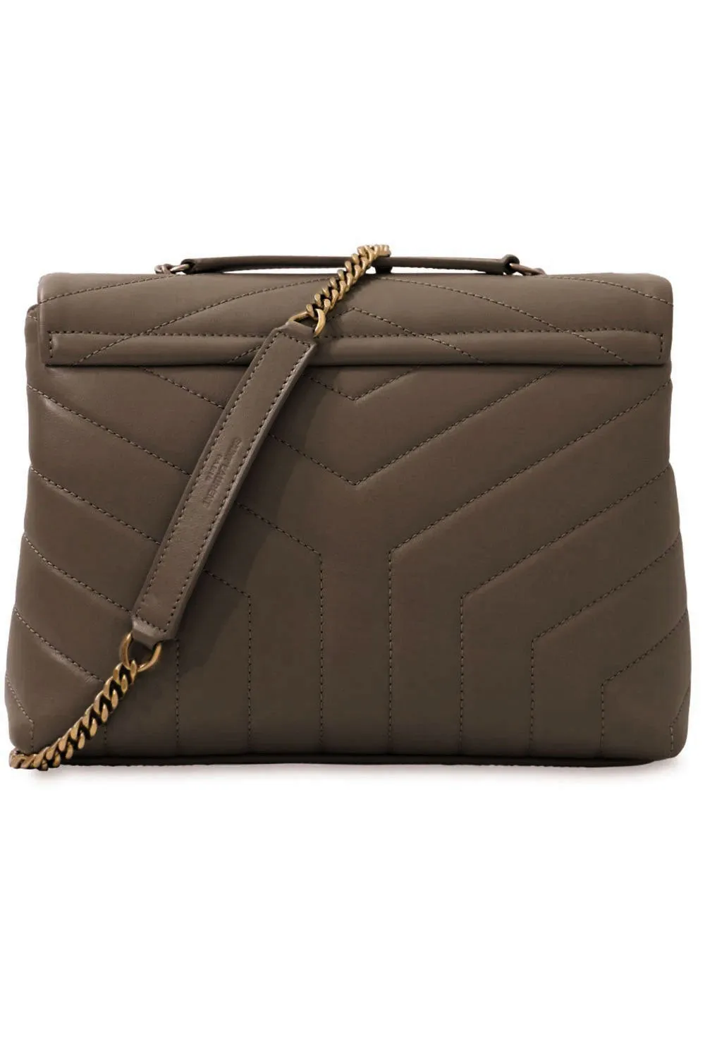 LOULOU SMALL FLAP BAG SOIL BROWN/GOLD