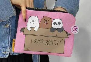 Makeup & Pencil Case-Cottons Duck - Three Bears