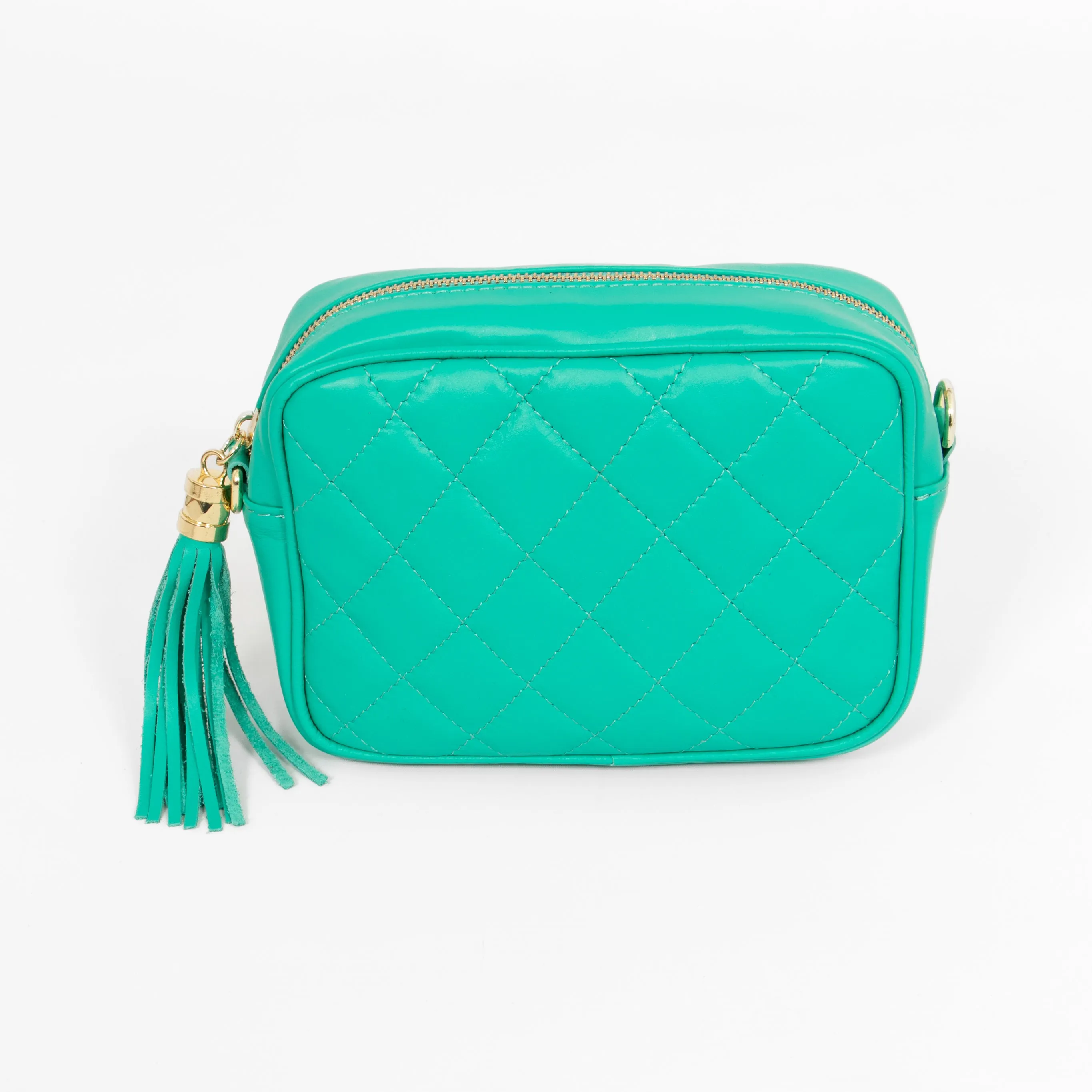 Melissa Quilted Crossbody Bag - Aqua, Pebbled