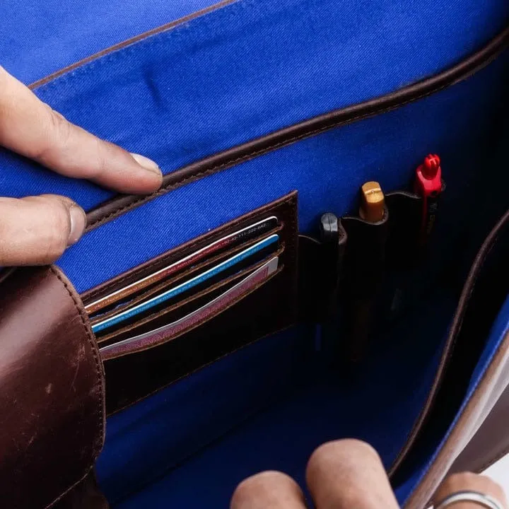 Midnight Brown Leather Laptop Bag