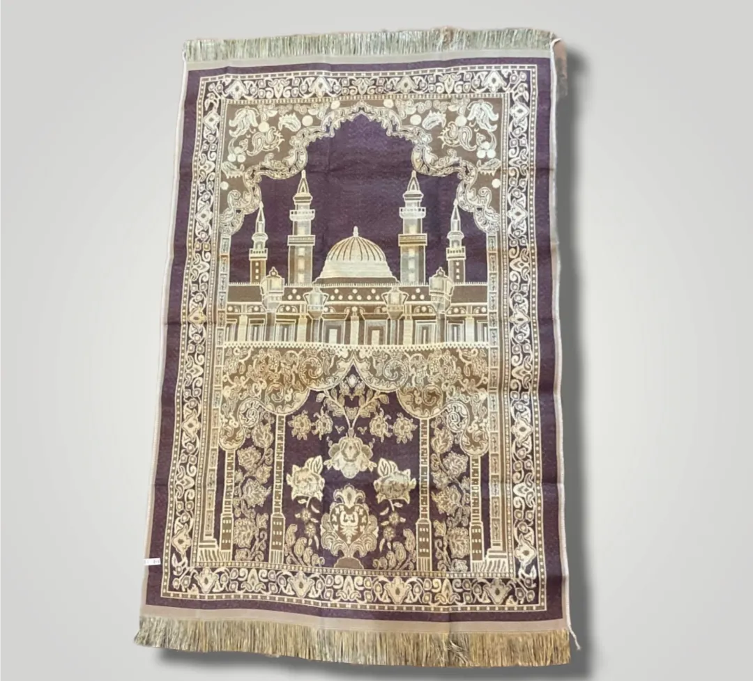 Muslim Prayer Mat or Prayer Rug in a Travel Carry Bag with Masjid-An-Nabawi (the Prophet’s mosque) in Medina Style.