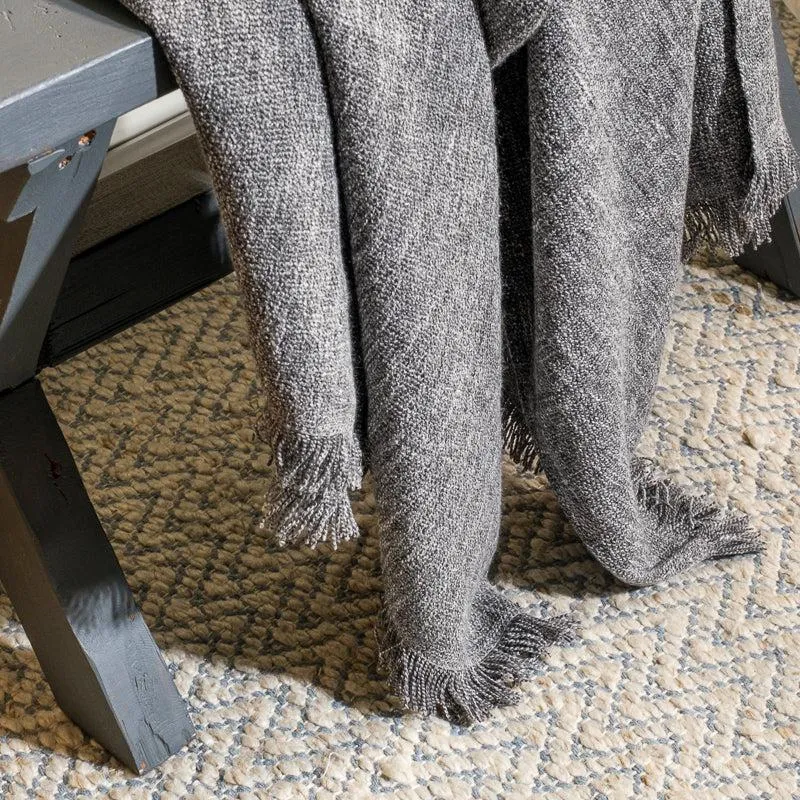 Nest Fringed Throw - Grey Cloud