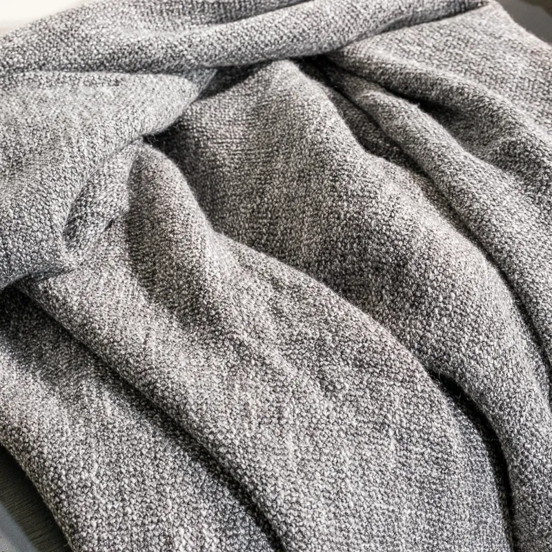Nest Fringed Throw - Grey Cloud