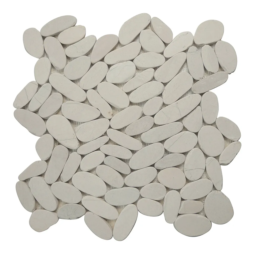 Ocean Stone White - Shaved Pebble Tile