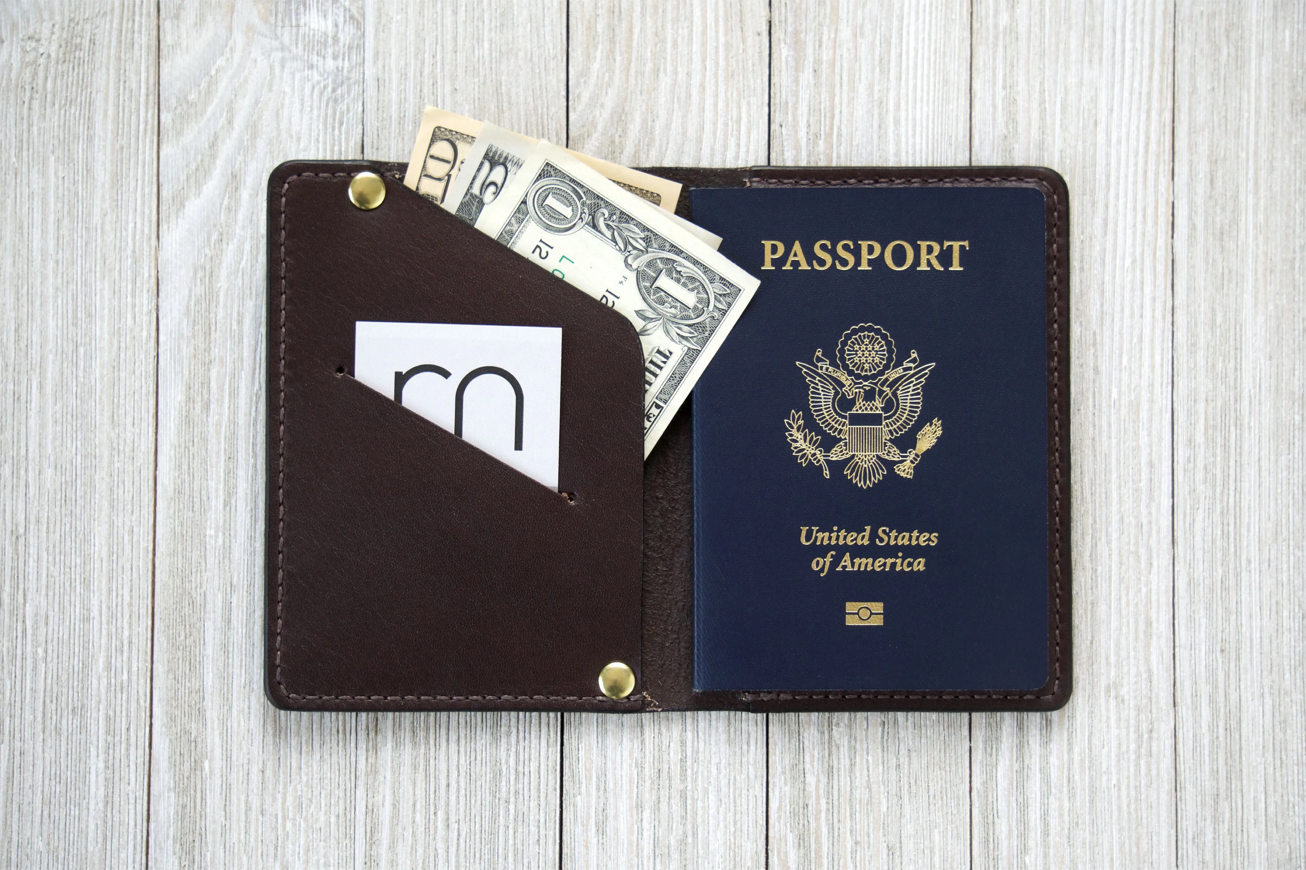 Passport Wallet In Chocolate