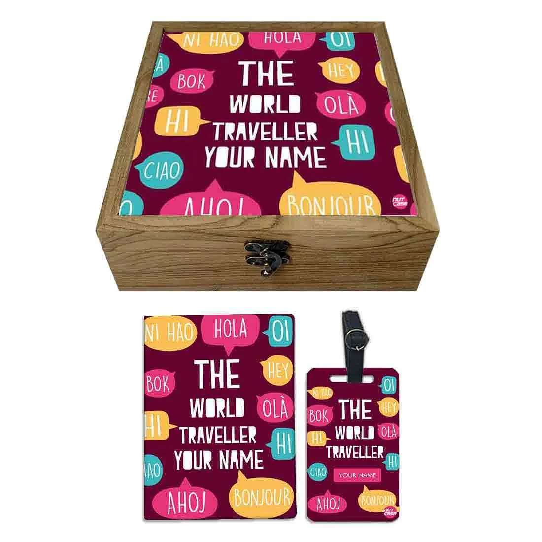 Personalized Passport Cover Combo - The World Traveller