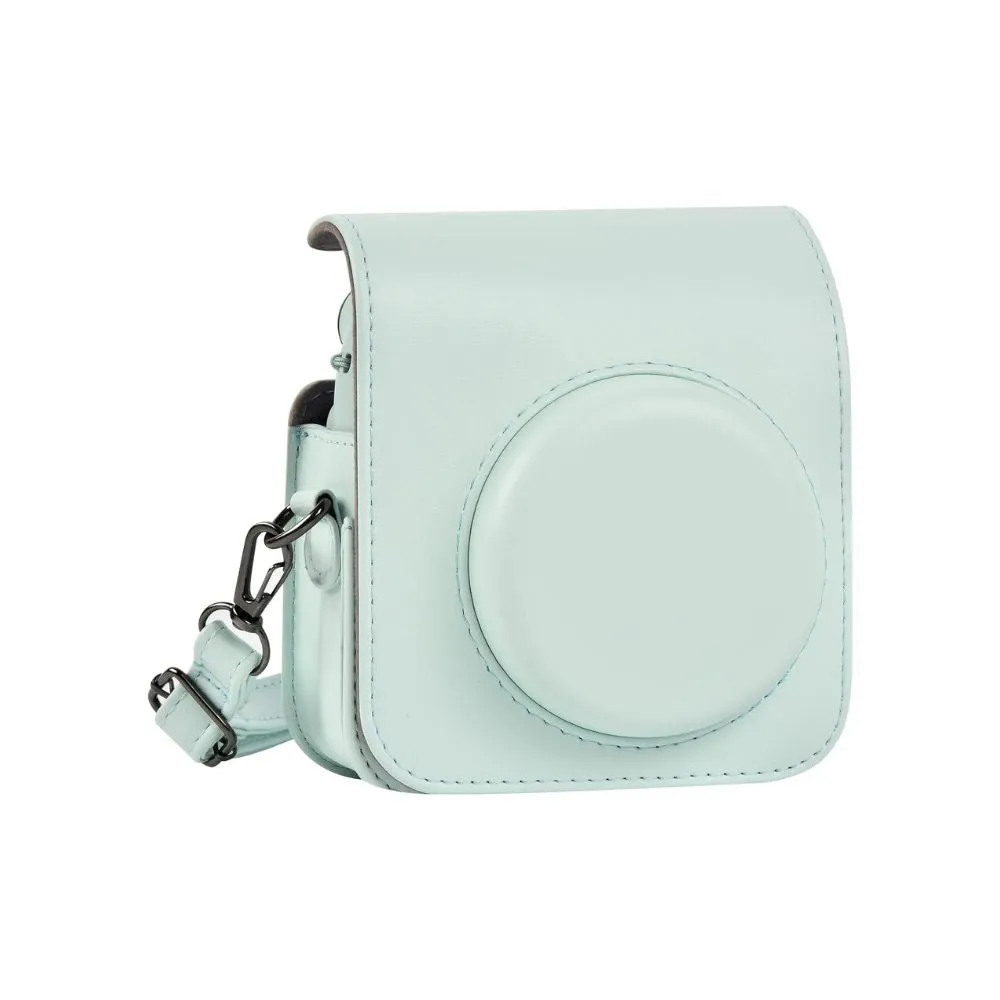 Pikxi BMS12 PU Leather Soft Silicone Protective Camera Case Bag for Fujifilm Instax Mini 12  with Shoulder Strap - Available in Different Colors