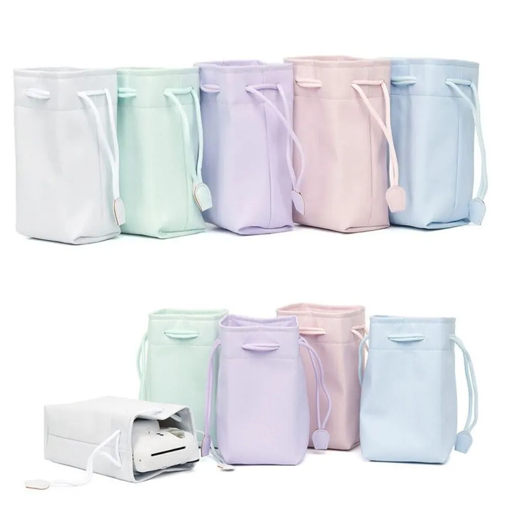 Pikxi Universal Drawstring PU Leather Carrying Bag with Colorful Design and Water Resistant for Fujifilm Instax, Camera and Lenses etc.
