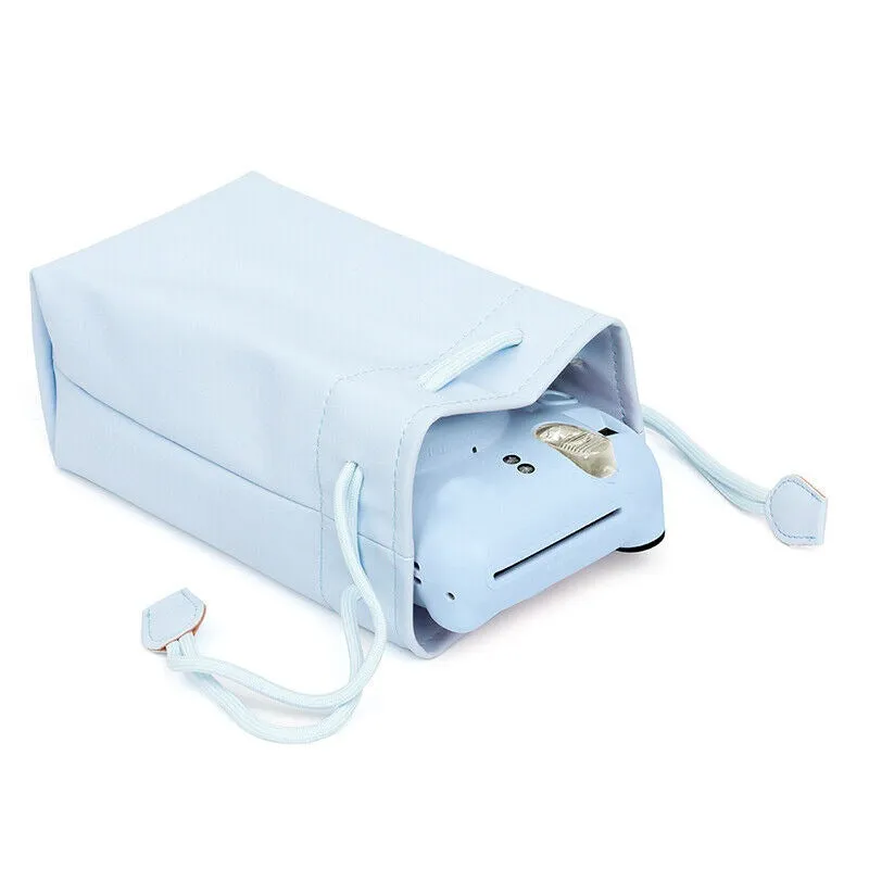 Pikxi Universal Drawstring PU Leather Carrying Bag with Colorful Design and Water Resistant for Fujifilm Instax, Camera and Lenses etc.