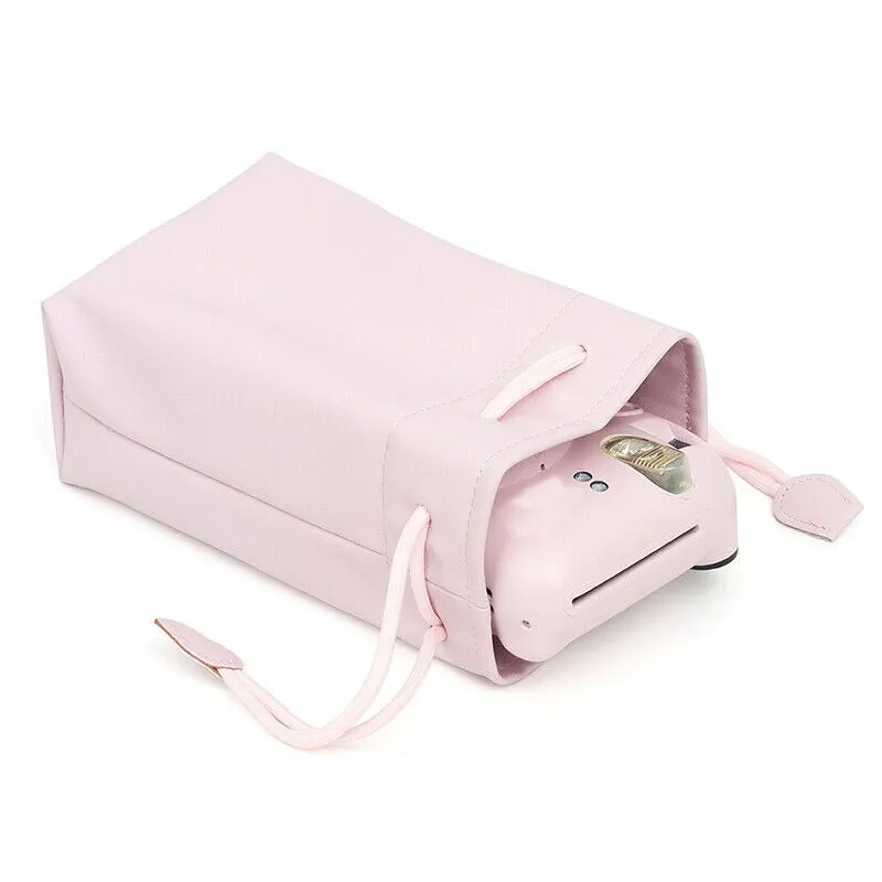Pikxi Universal Drawstring PU Leather Carrying Bag with Colorful Design and Water Resistant for Fujifilm Instax, Camera and Lenses etc.
