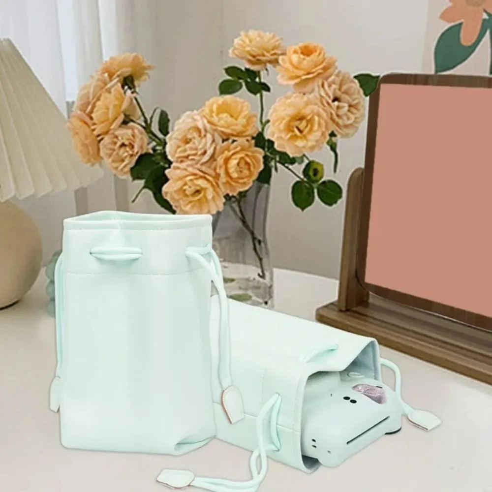 Pikxi Universal Drawstring PU Leather Carrying Bag with Colorful Design and Water Resistant for Fujifilm Instax, Camera and Lenses etc.