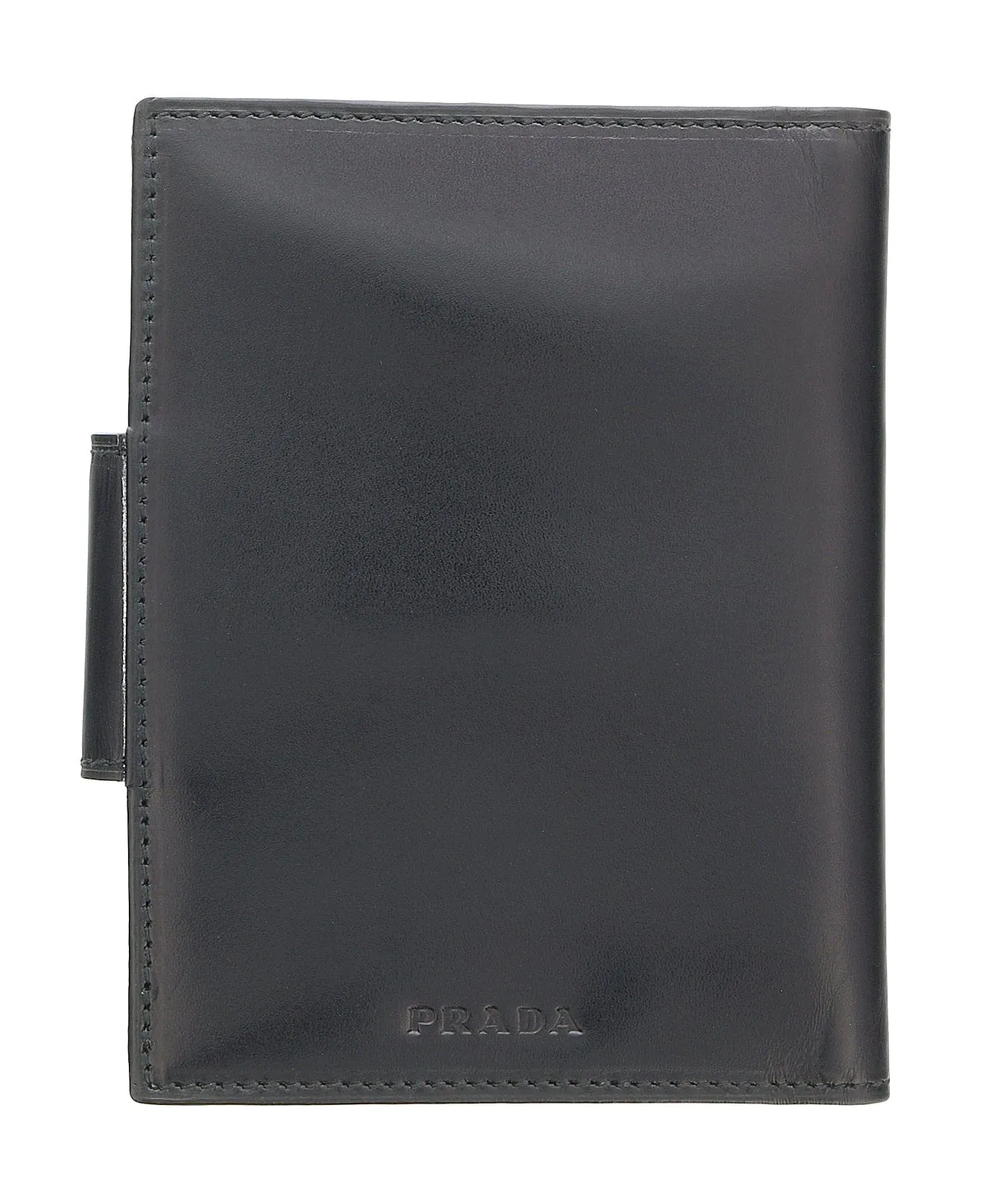 Prada Black Leather Signature Notebook/Passport Holder