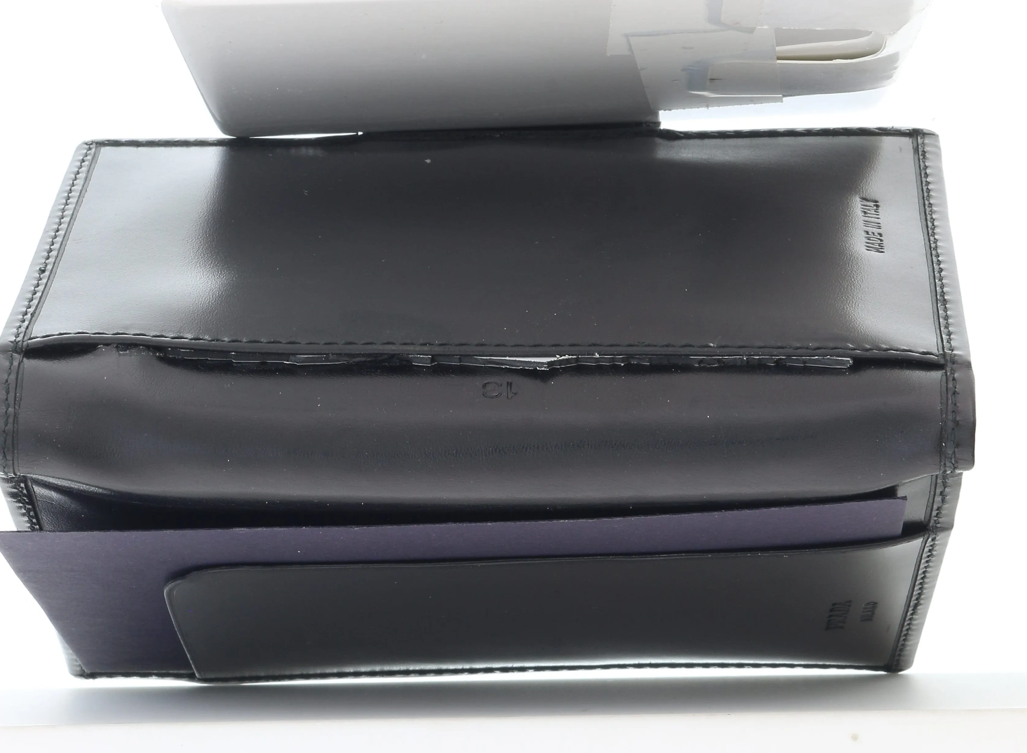 Prada Black Leather Signature Notebook/Passport Holder