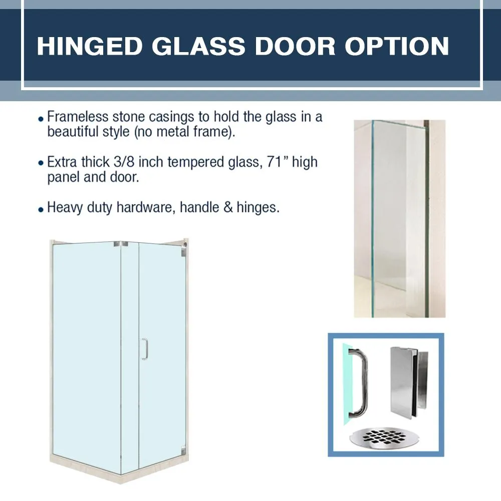 Rafe Marble Classic Corner Shower Enclosure Kit