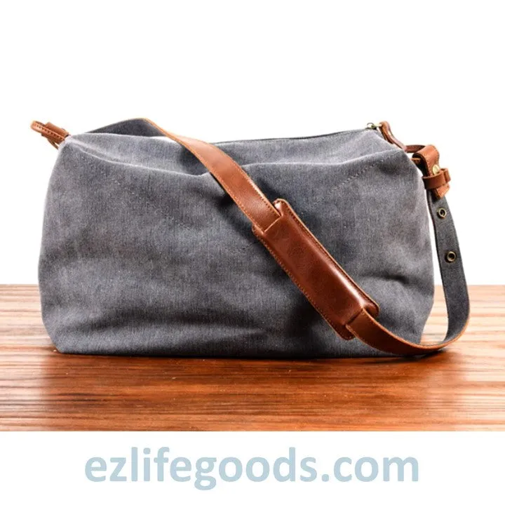 Retro Canvas Shoulder Messenger Bag, Japanese Style Crossbody Bag