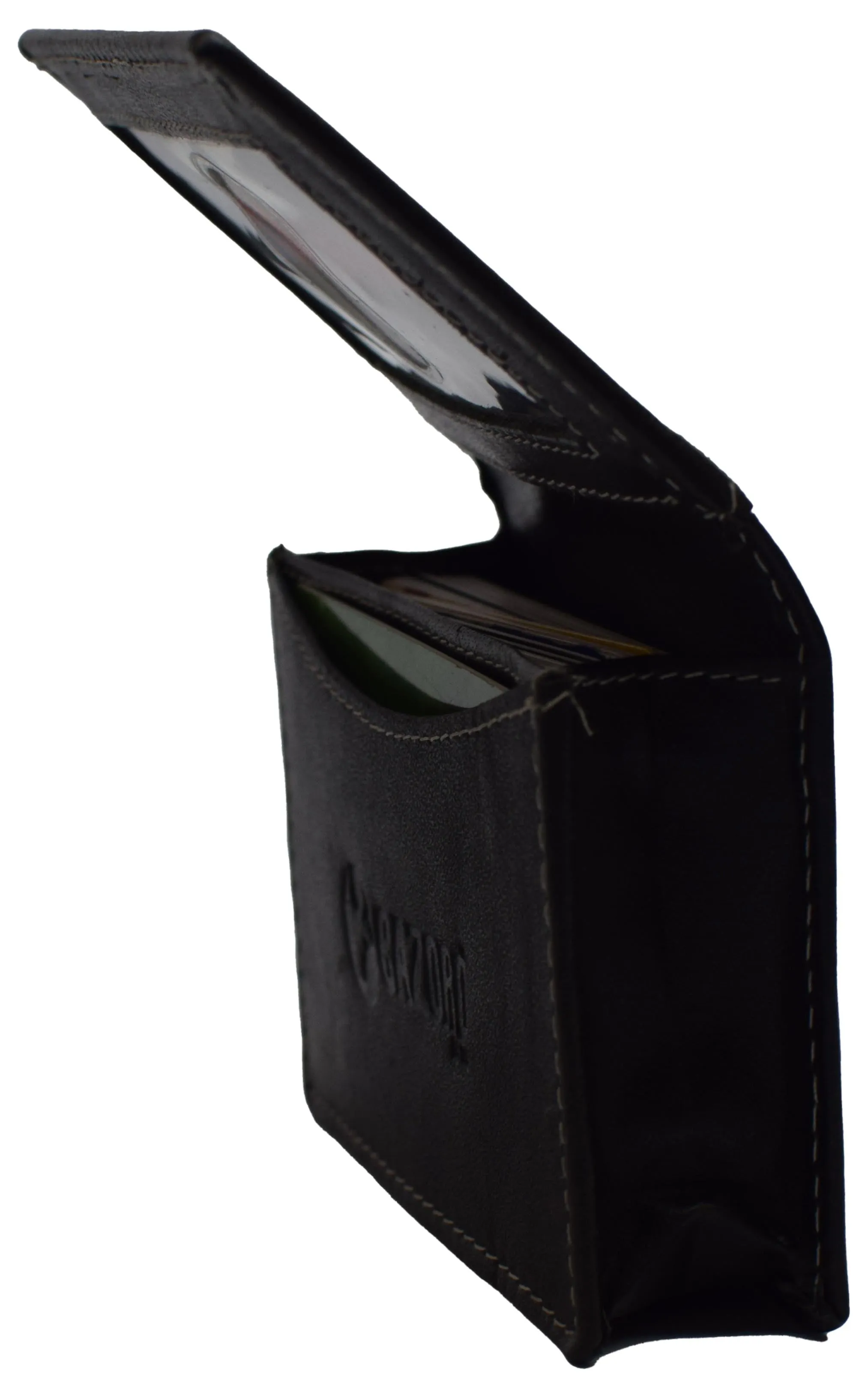 RFID Blocking Buffalo Leather Business Card Case Holder for Men & Women