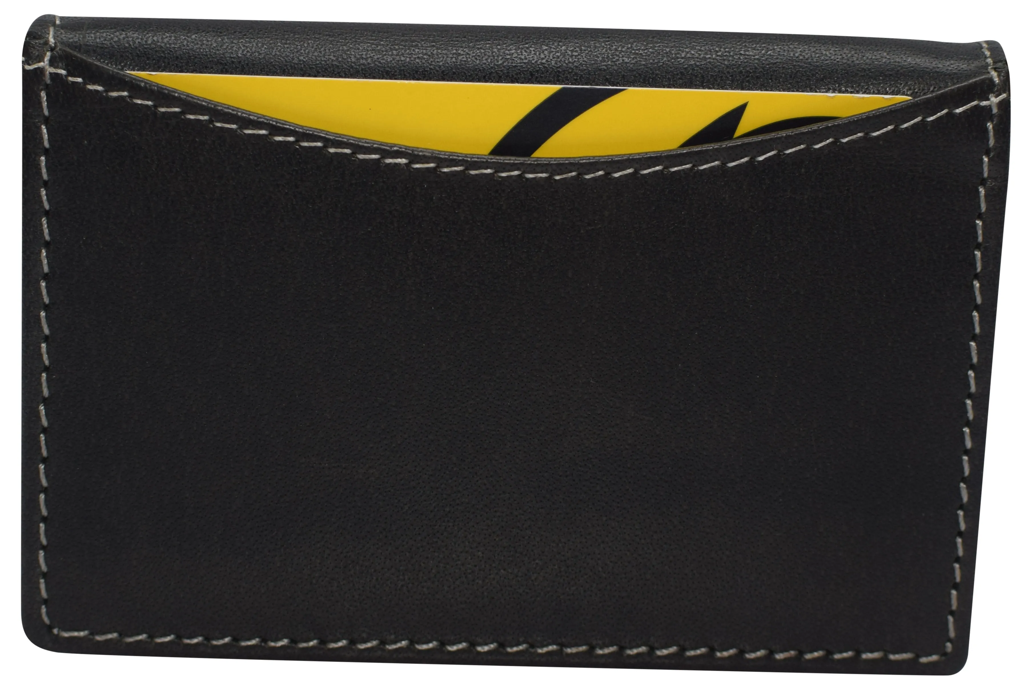 RFID Blocking Buffalo Leather Business Card Case Holder for Men & Women