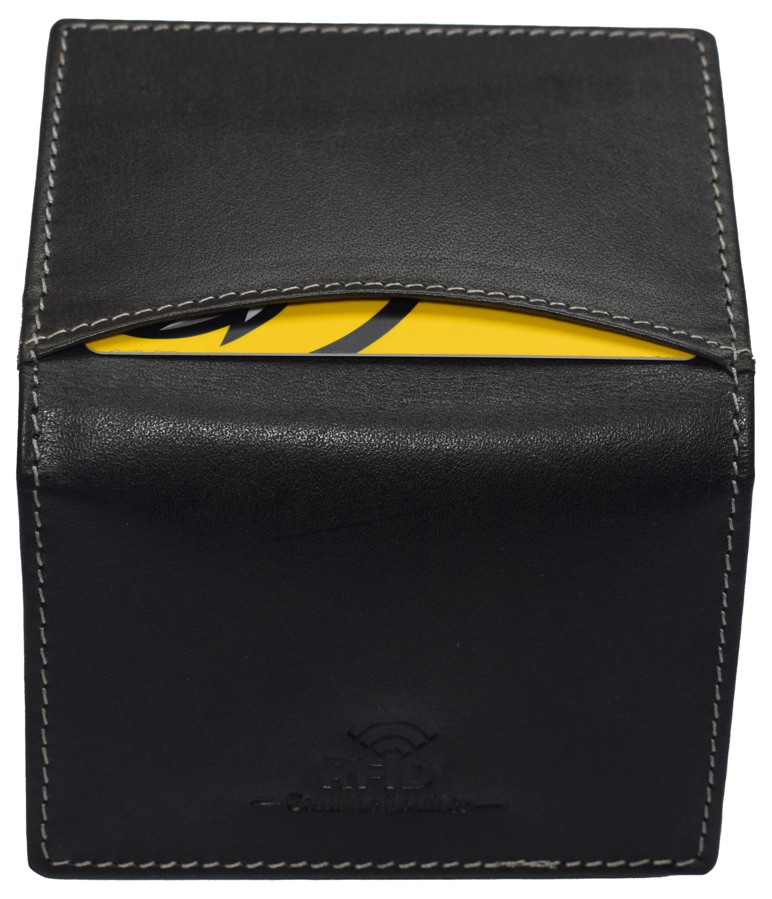 RFID Blocking Buffalo Leather Business Card Case Holder for Men & Women