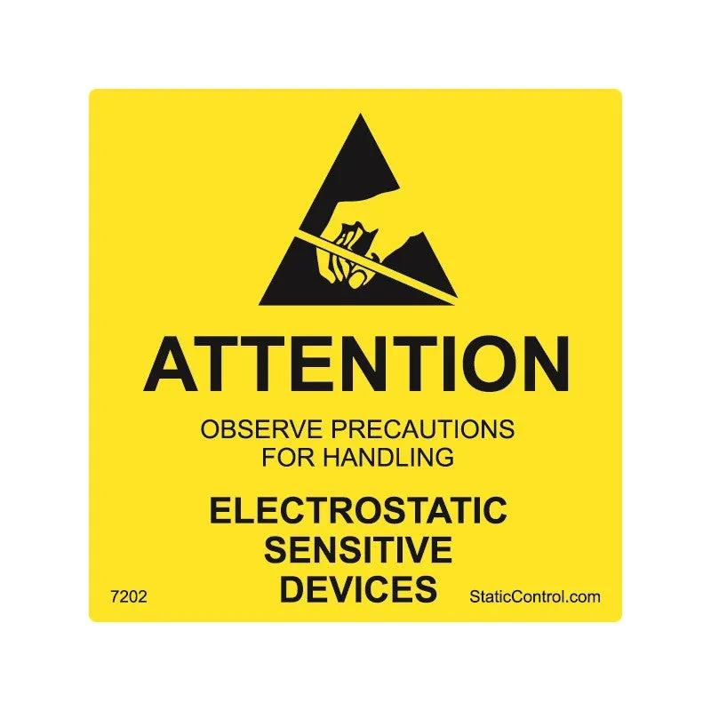 SCS 7202 ESD Caution Label Destruckable 2" x 2" 500/roll