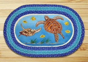 Sea Turtle Oval Patch Rug