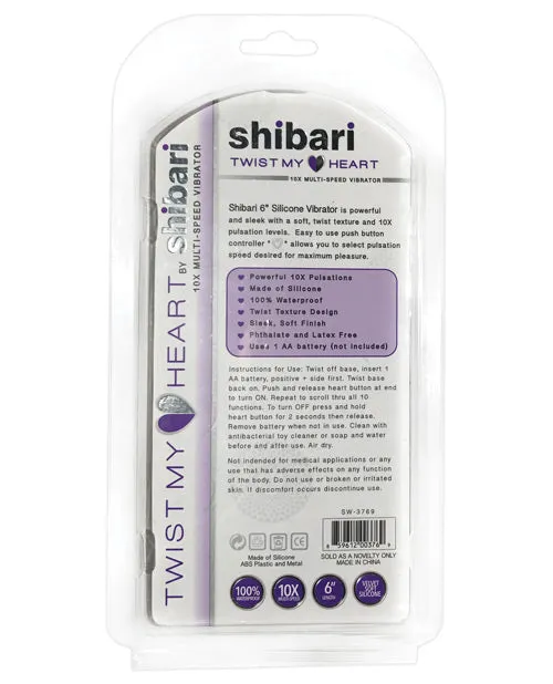 Shibari Twist My Heart Vibrator 10x - Purple