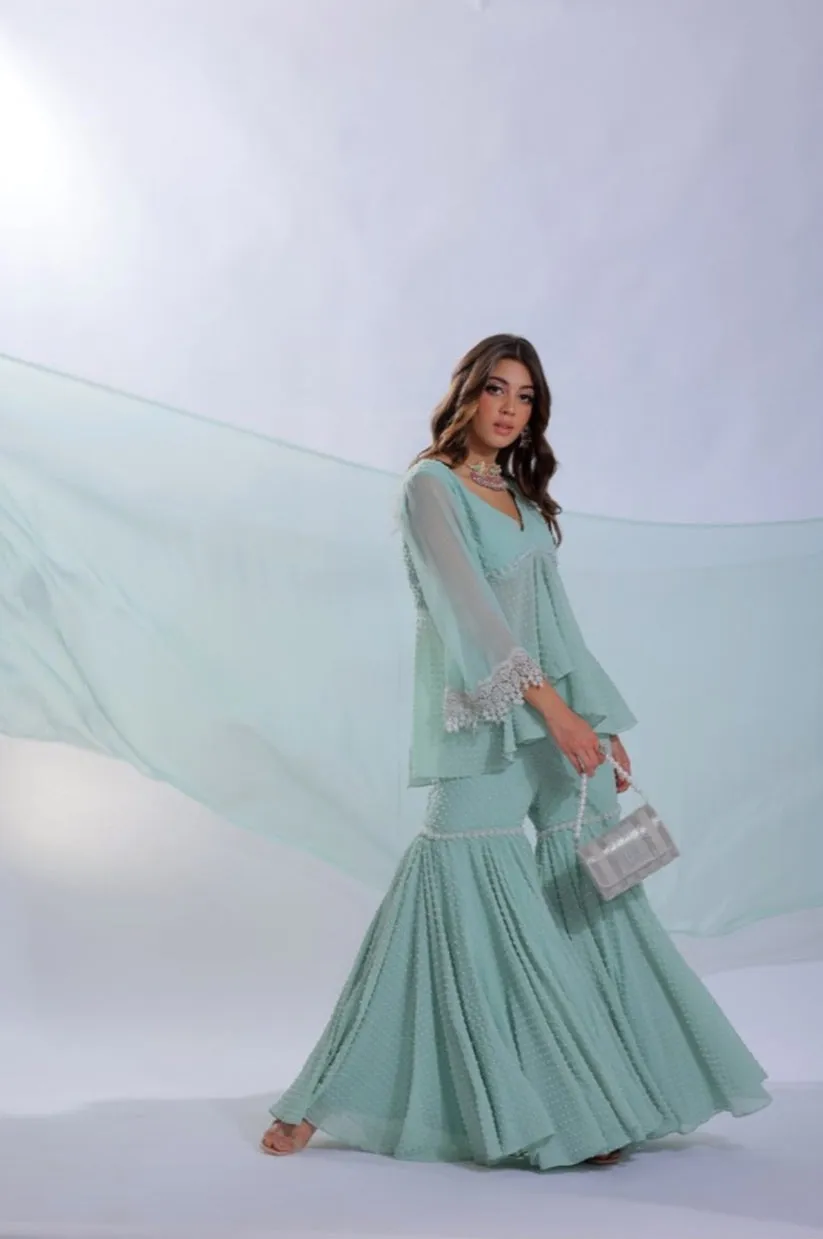 Silver Beaded Flap Clutch