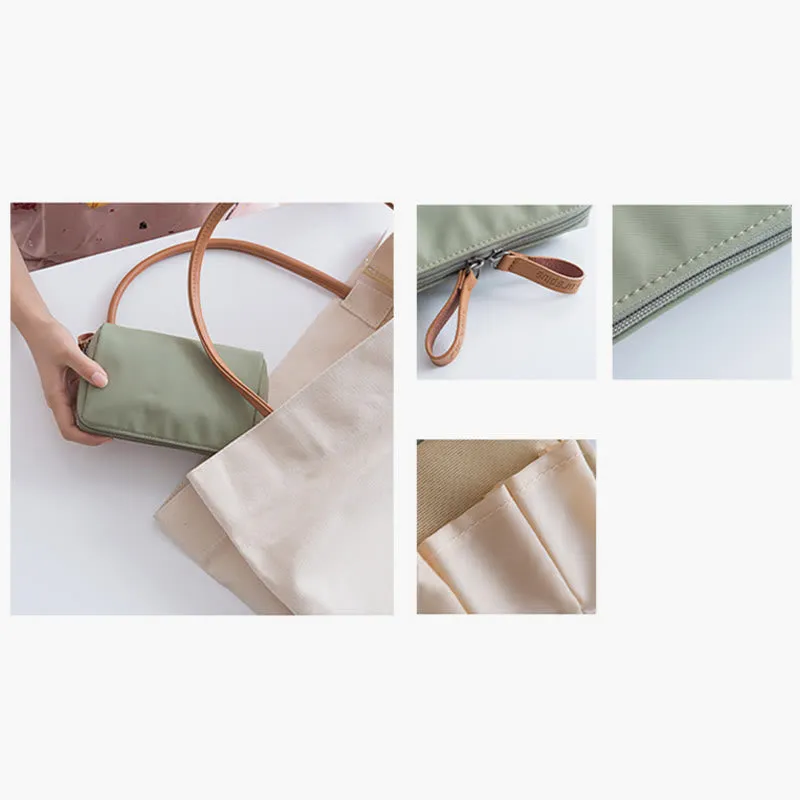 Small Makeup Bag For Women Double Zipper Lipstick Cosmetic Bag