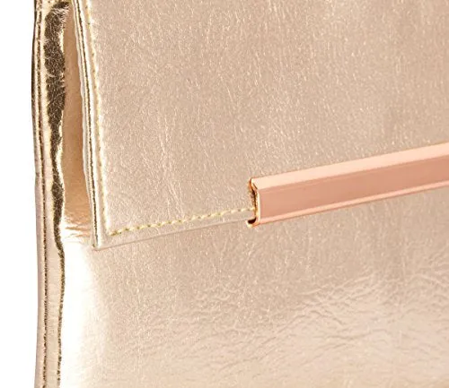 Small Rose Gold Metallic Clutch Bag For Cosmetics, Makeup, Cellphone, Wallet, and Organization - Made of Premium Vegan Leather