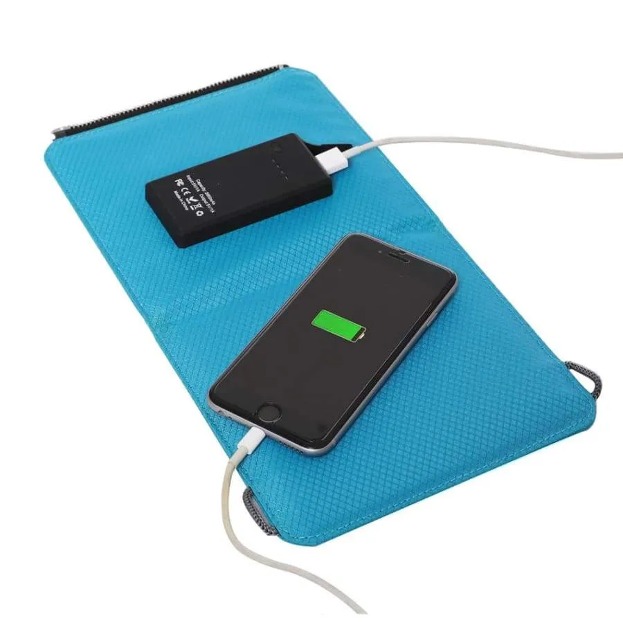 Solar panel Backpack 35L with Power Bank 6.5W color Teal Blue